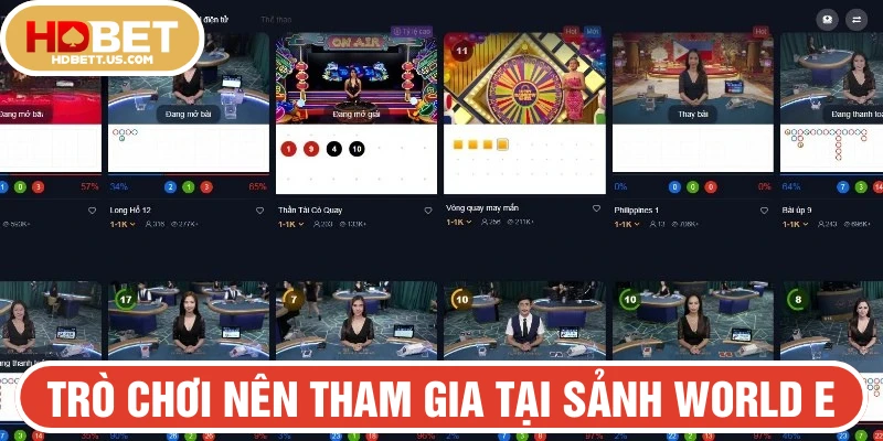 Trò chơi tại WORLD E lôi cuốn, chinh phục đông đảo khách hàng